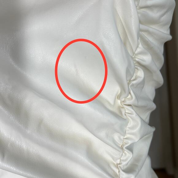 Amanda Uprichard Palma Leather Dress in Cream NWOT Medium - Picture 4 of 10